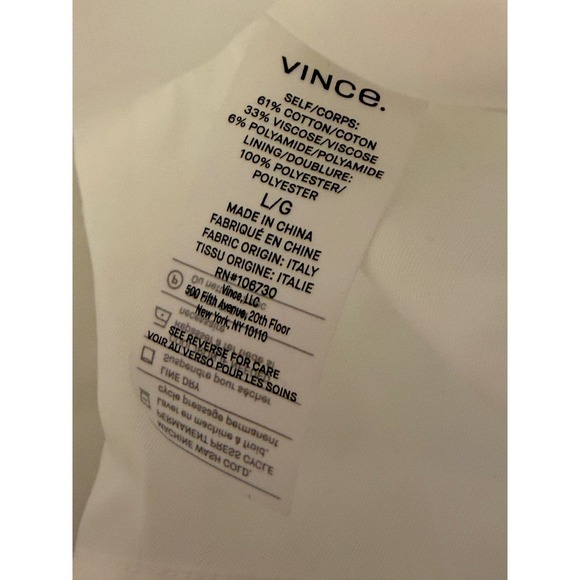 Vince Optic White Textured Floral Cami Luxury Boho Coquette Size Large - Picture 6 of 6